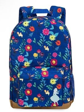 Disney Store Alice Backpack School Adult Alice in Wonderland Floral Print